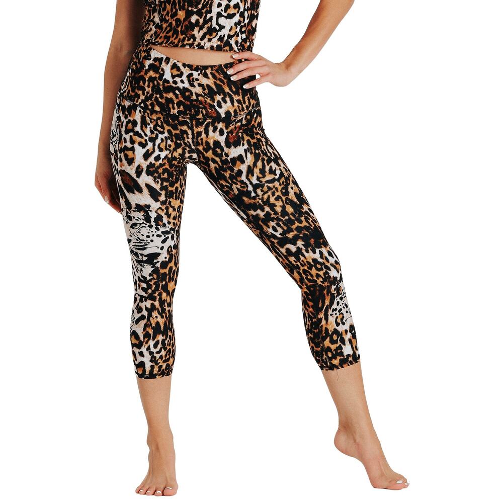 Yoga Democracy Wildcat Capri Leggings Womens Size S *EUC